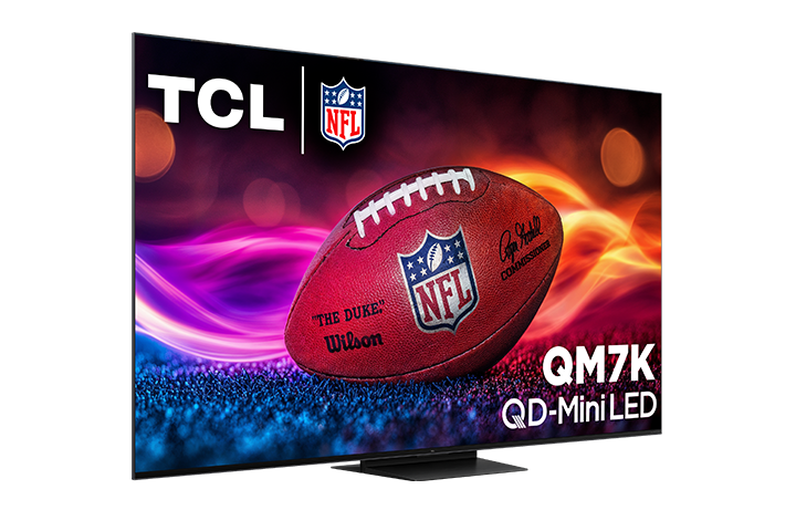 Open box TCL 85-inch QM7K Series 4K UHD HDR QD-Mini LED Smart Google TV with sleek slim design and vibrant display.