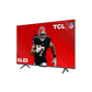 Open box TCL 43-inch Q6 Series 4K UHD HDR QLED Smart Google TV displaying colorful screen with sleek black frame.