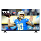 Open box TCL 43" S-Class 4K UHD HDR LED Roku smart TV showing the front screen with vibrant picture and sleek black frame.