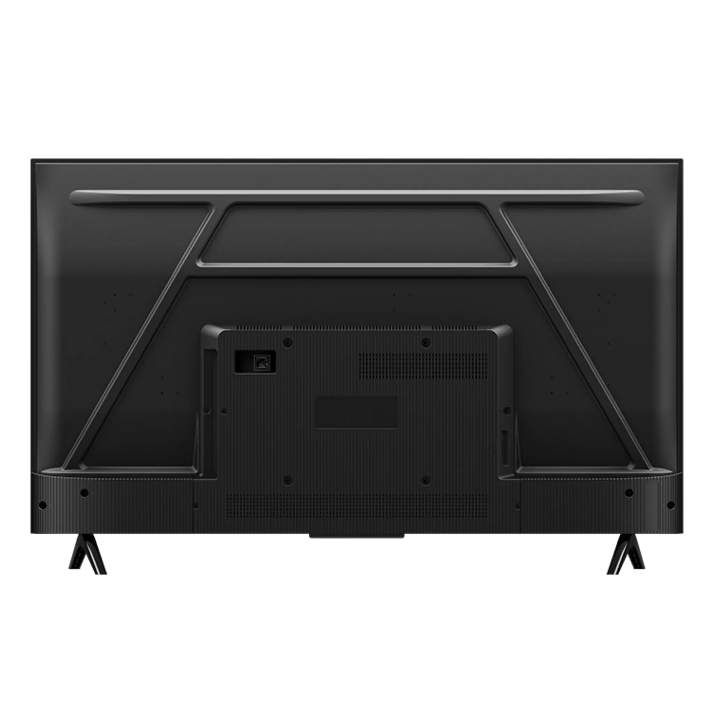 Open box TCL 43-inch S-Class 4K UHD HDR LED Roku Smart TV showing a sleek black screen and slim design.