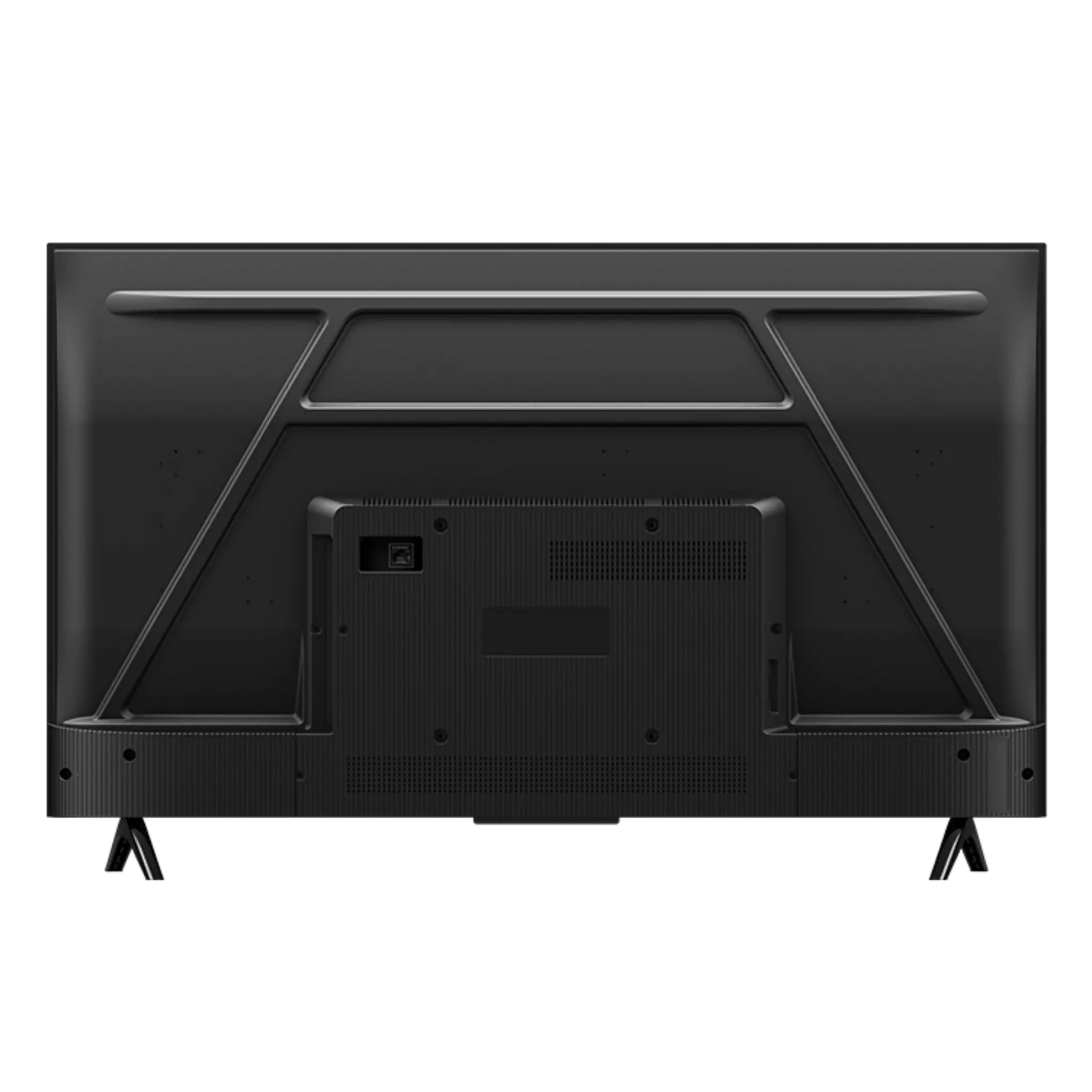Open box TCL 43-inch S-Class 4K UHD HDR LED Roku Smart TV showing a sleek black screen and slim design.