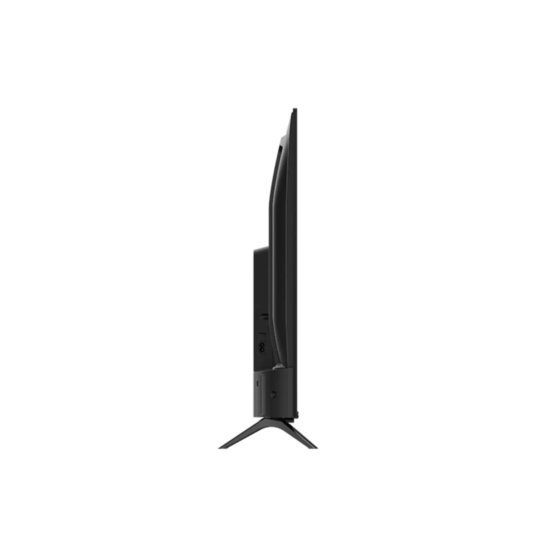 Open box TCL 43-inch S-Class 4K UHD HDR LED Roku Smart TV displaying a vibrant screen in a modern living room.