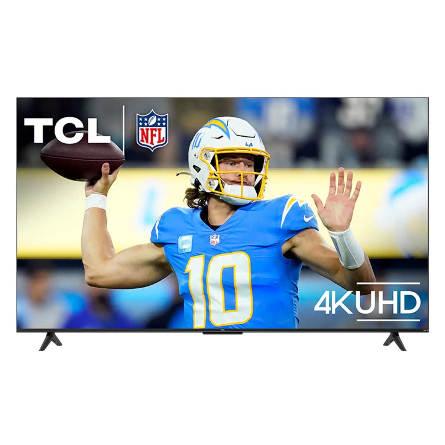 Open box TCL 50-inch S4 4K UHD HDR LED Smart TV with Roku OS, displayed with a sleek black screen and modern design.