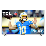 Open box TCL 50-inch S4 4K UHD HDR LED Smart TV with Roku OS, displayed with a sleek black screen and modern design.