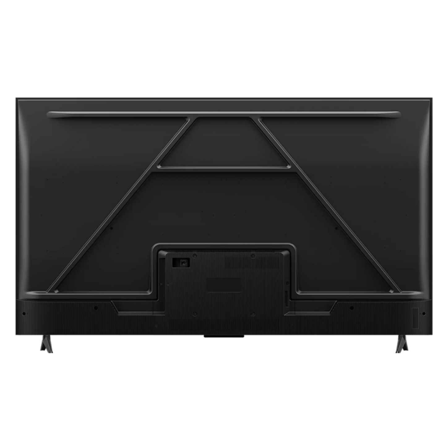 Open box TCL 50-inch S4 4K UHD HDR LED Roku Smart TV showing screen display and sleek black design.