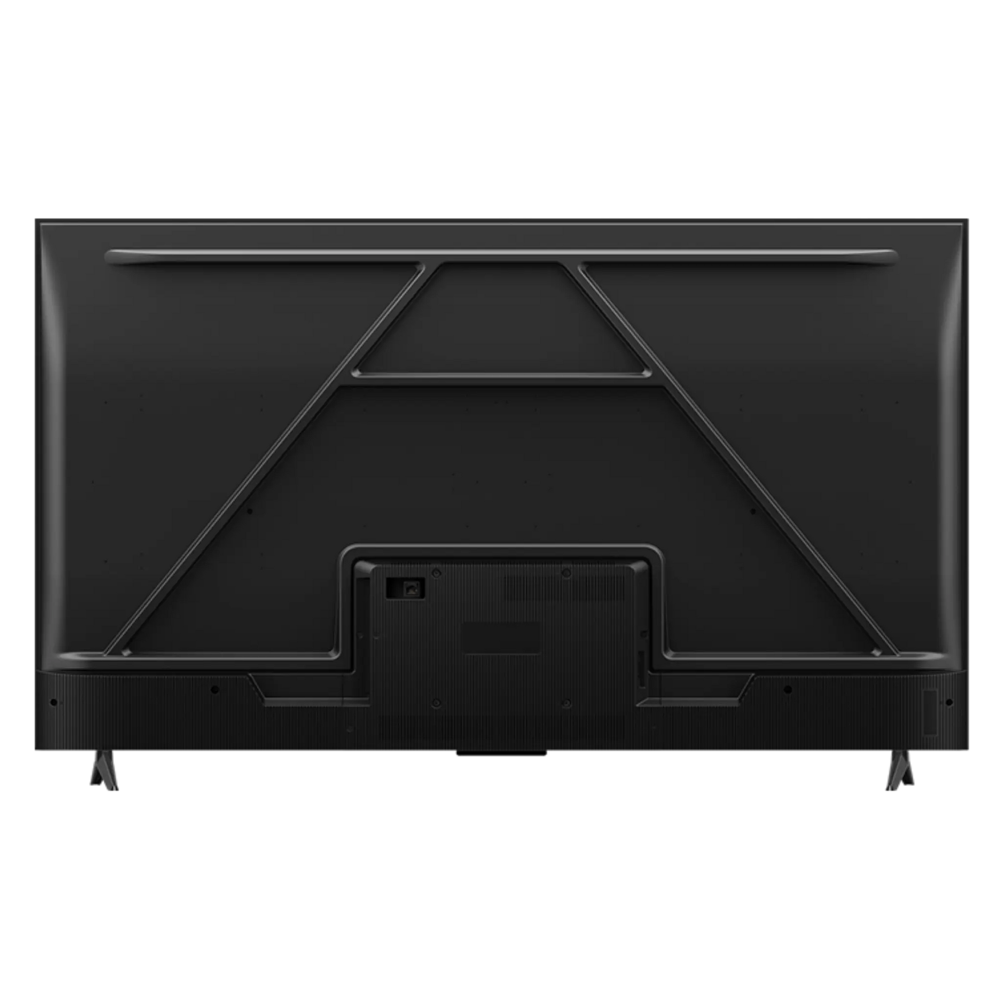 Open box TCL 50-inch S4 4K UHD HDR LED Roku Smart TV showing screen display and sleek black design.