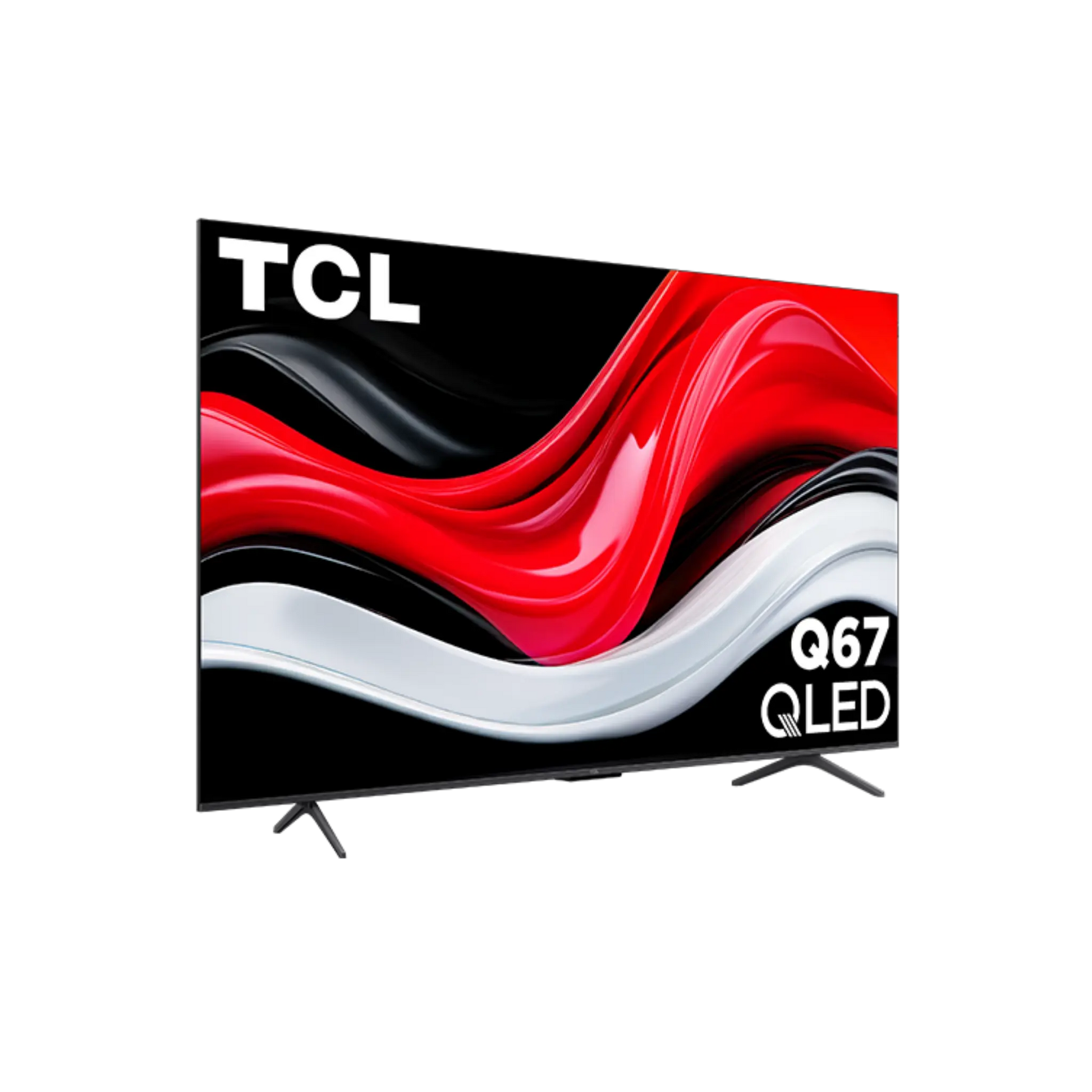 Open box TCL 55-inch Q6 Series 4K QLED TV displaying vibrant 4K content, sleek black design, and slim bezels.