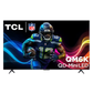 Open box TCL 55-inch QM6K Series 4K UHD HDR QD-Mini LED Smart Google TV displaying vibrant screen with remote control.