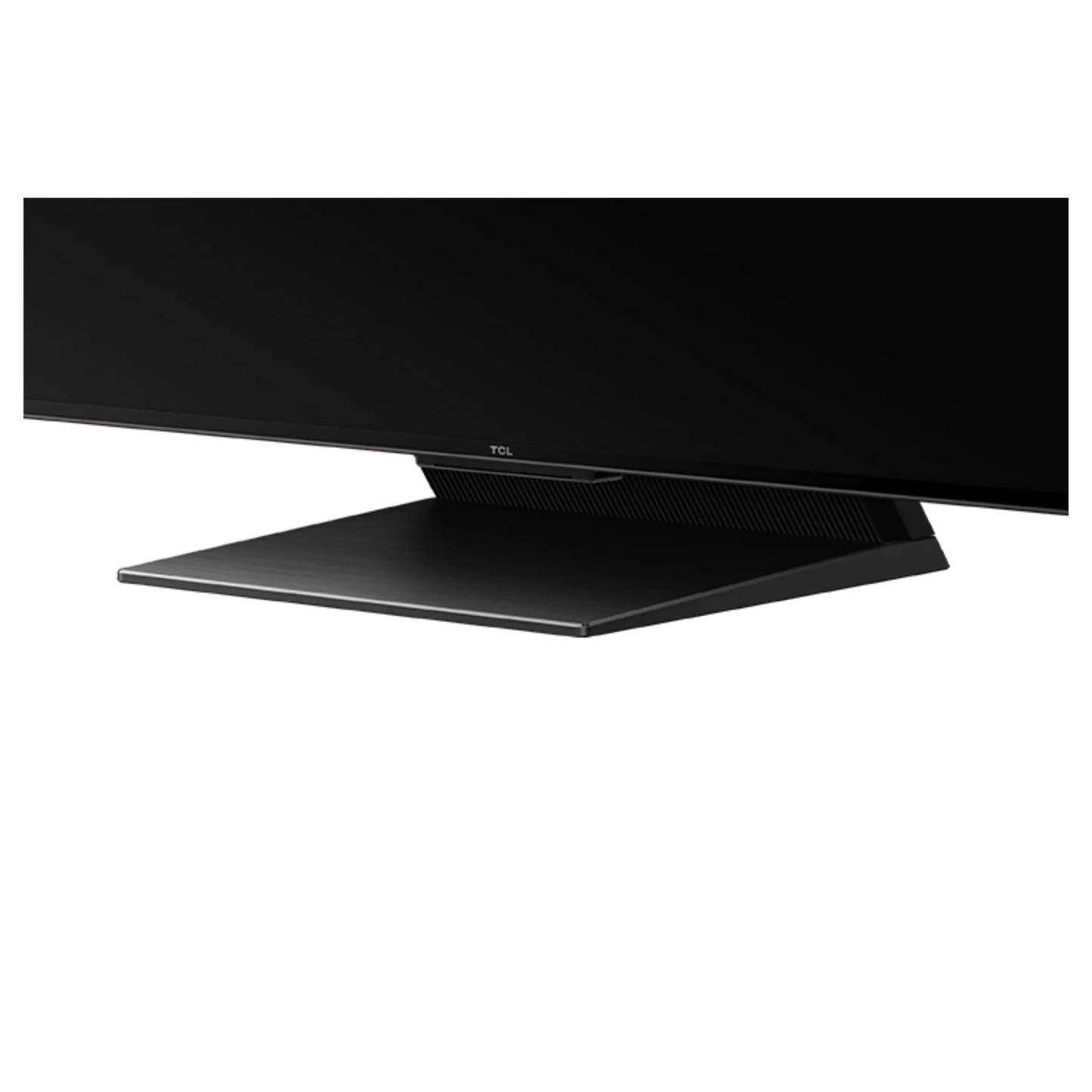 Open box TCL 55-inch QM7-Series 4K UHD HDR QD-Mini LED Smart Google TV showing the sleek TV screen and slim black bezel.