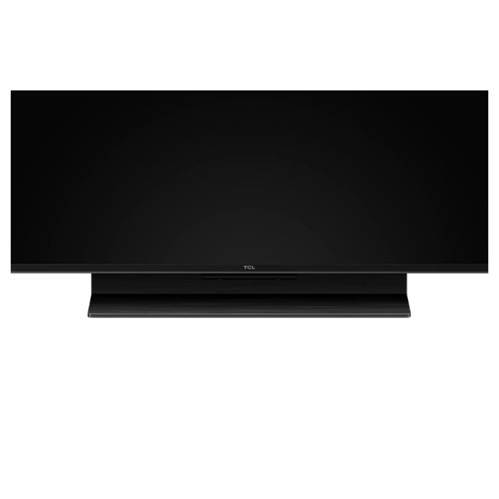 Open box TCL 55-inch QM7K Series 4K UHD HDR QD-Mini LED Smart Google TV showing front view with display turned on.