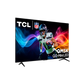 Open box TCL 65-inch QM5K Series 4K UHD HDR QD-Mini LED smart Google TV displaying a vibrant home screen.