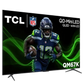 Open box TCL 65-inch QM6K Series 4K UHD QD-mini LED TV showing the sleek screen and modern design.