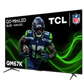 Open box TCL 65-inch QM6K Series 4K UHD QD-Mini LED TV showing the screen and sleek black frame.