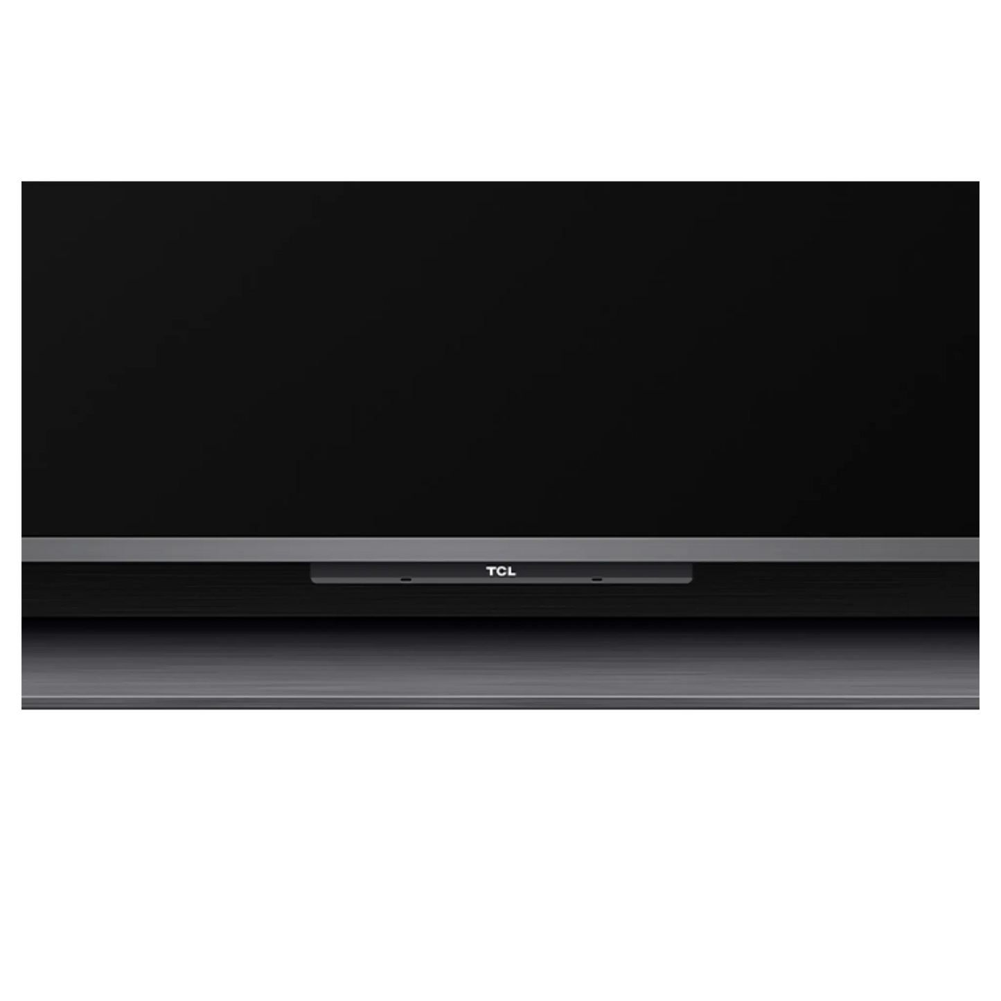 Open box TCL 65-inch QM8K Series 4K UHD HDR Mini-LED Smart Google TV showing screen and sleek black design.