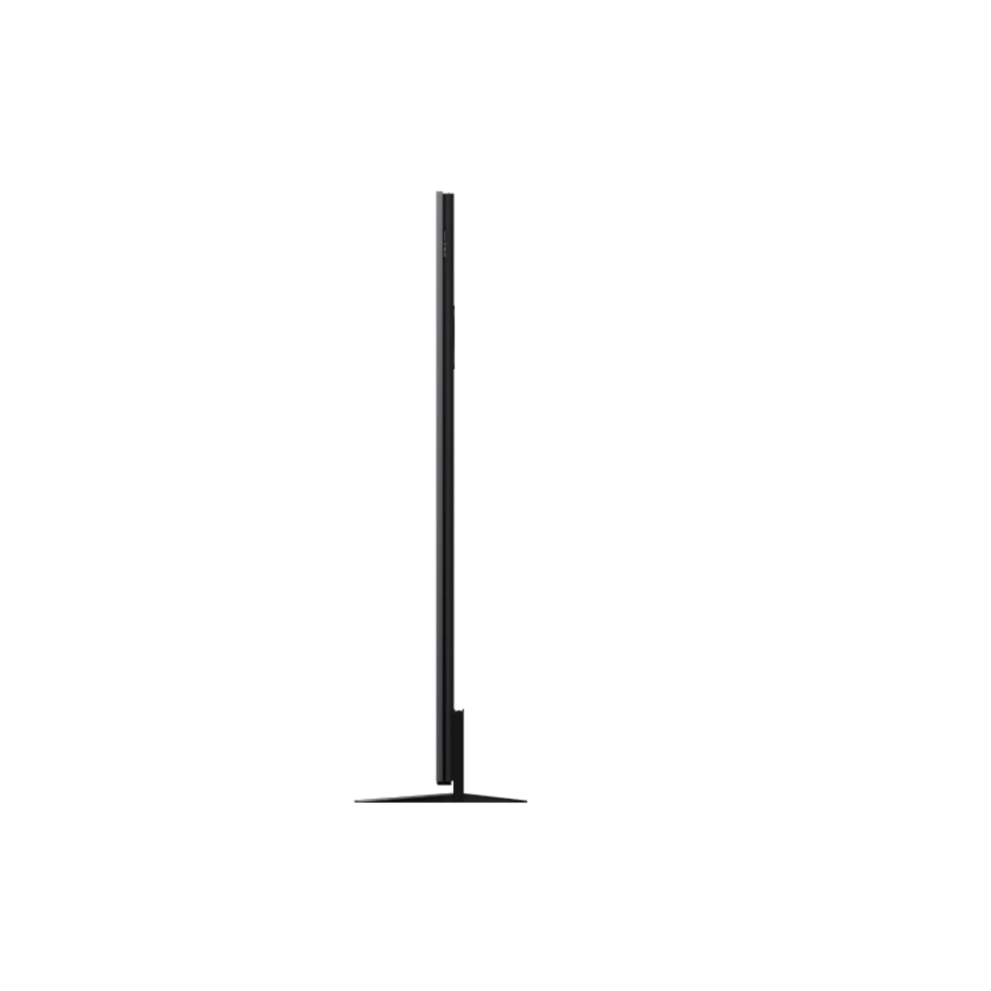 Open box TCL 65-inch QM8K Series 4K UHD HDR Mini-LED Smart Google TV showing screen display and sleek black bezel.