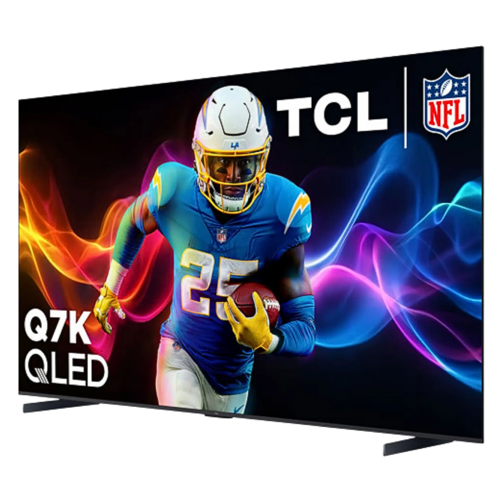 Open box TCL 85-inch Q7K Series 4K UHD HDR QLED Smart Google TV showing a sleek, modern TV with vibrant display.