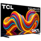 Open box TCL 98-inch QM7L Series 4K UHD Smart TV with Dolby Vision, HDR, Mini LED, 144Hz, Dolby Atmos, Google TV interface.