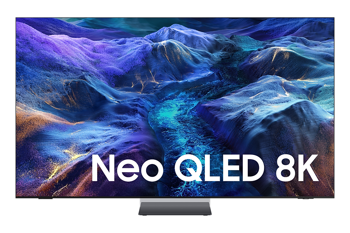 Samsung QN990H Neo QLED 8K Vision AI Smart TV displaying vibrant 8K resolution and sleek modern design.